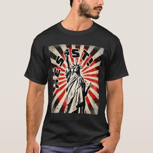 自由の女神Tに抵抗する活動を解放 Tシャツ (正面)