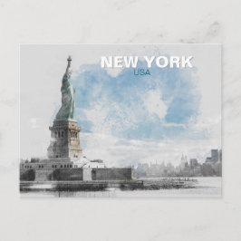 自由の女神USAホリデー – マンハッタンNYC シーズンポストカード