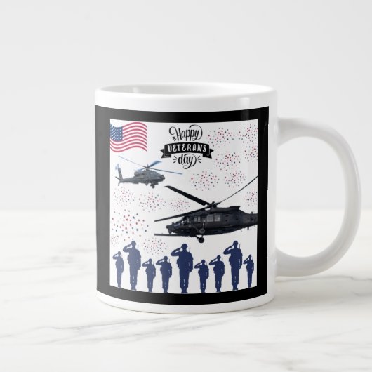 自由の守護者 ブラック ジャンボコーヒーマグカップ (右)
