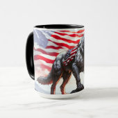 「自由の守護者:愛国狼」 マグカップ (正面左)