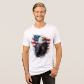 自由の守護者：愛国的なアイコン トライブレンドＴシャツ (正面全面)