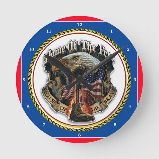 自由の家 ラウンド壁時計 (正面)