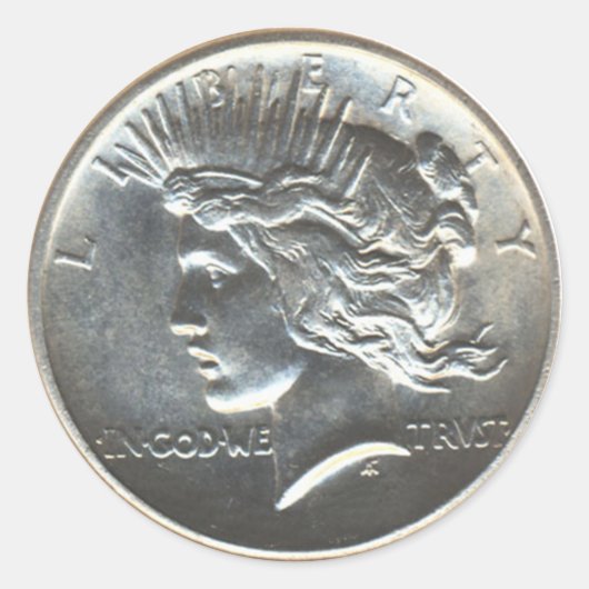 自由の平和ドルのステッカーのパック ラウンドシール (正面)