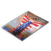 自由の愛国心が強い米国旗のヴィンテージの女性 ノートブック (左側)