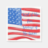 自由の愛国的なアメリカ国旗の国 スタンダードカクテルナプキン (正面)