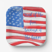 自由の愛国的なアメリカ国旗の国 ペーパープレート (正面)