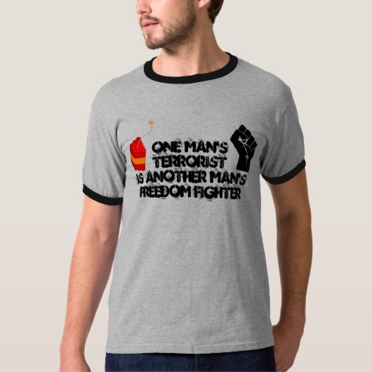 自由の戦闘機かテロリスト Tシャツ (正面)