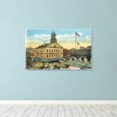 自由の揺りかごから見るファヌイルホールビュー キャンバスプリント (インサイチュ (ウッドフロア))