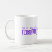 自由の操業ロゴの白のマグ コーヒーマグカップ (左)
