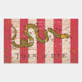 自由の旗のステッカーの息子結合しますか、または死んで下さい 長方形シール (正面)