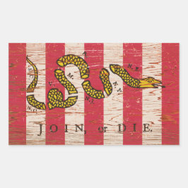 自由の旗のステッカーの息子結合しますか、または死んで下さい 長方形シール