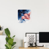 自由の星ミニマル国旗のポスターダウンロード ポスター (ホームオフィス)