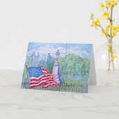 自由の星条旗 カード (黄色い花)