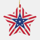自由の星(ストライプ) セラミックオーナメント (正面)