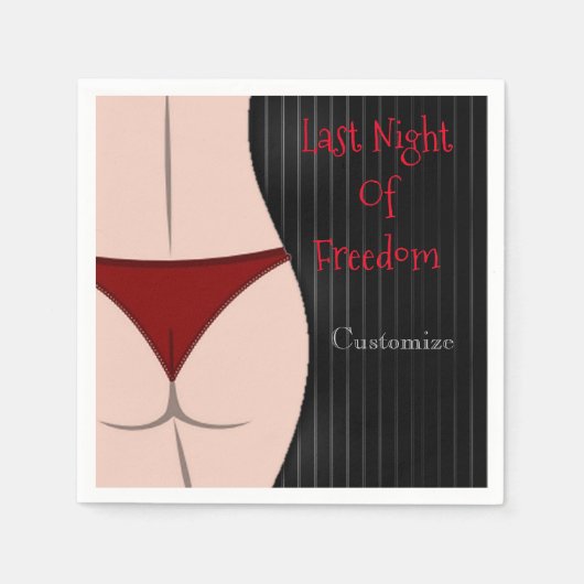 自由の最後の夜の独身パーティー スタンダードカクテルナプキン (正面)
