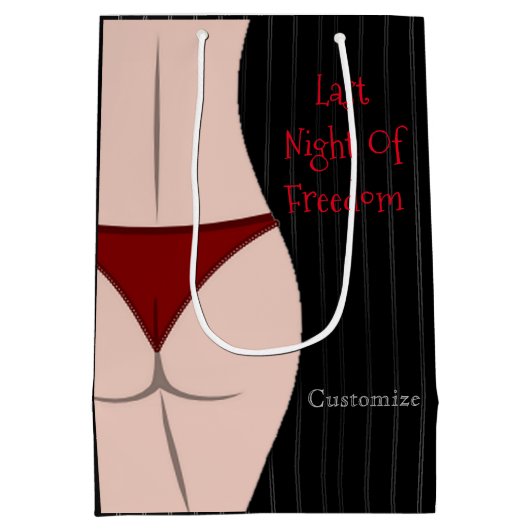 自由の最後の夜独身パーティー ミディアムペーパーバッグ (裏面)