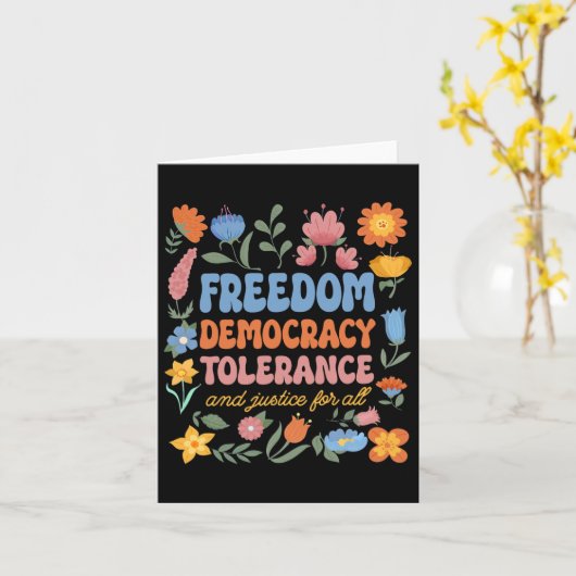自由の民主主義の寛容すべての微妙な問題 カード (黄色い花)