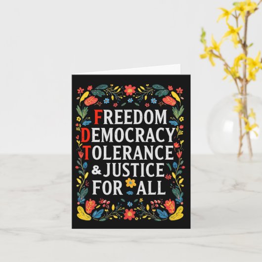 自由の民主主義の寛容すべての微妙な問題 カード (黄色い花)