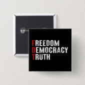 自由の民主主義の真実 缶バッジ (正面&裏面)