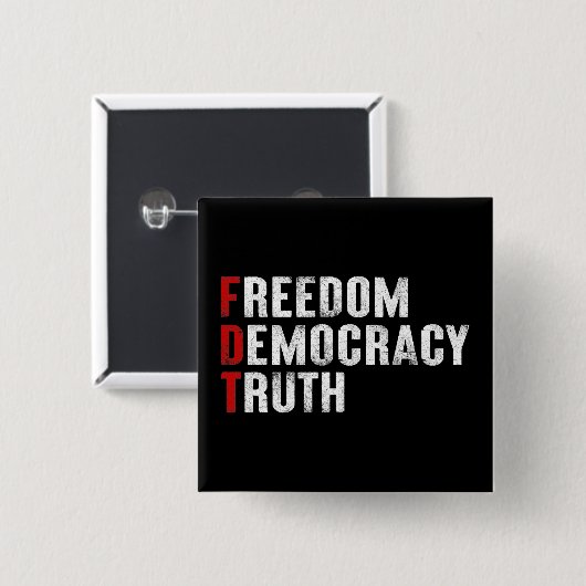 自由の民主主義の真実 缶バッジ (正面&裏面)