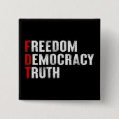 自由の民主主義の真実 缶バッジ (正面)