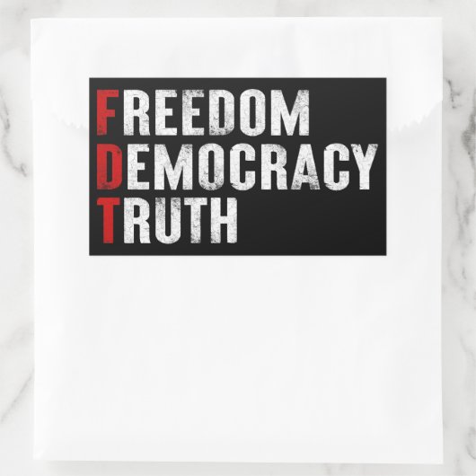 自由の民主主義の真実 長方形シール (バッグ)