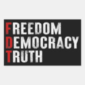 自由の民主主義の真実 長方形シール (正面)