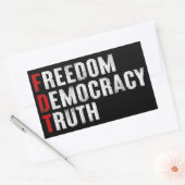 自由の民主主義の真実 長方形シール (封筒)