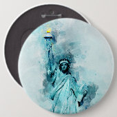 自由の水彩像 缶バッジ (正面&裏面)