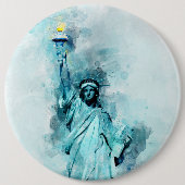自由の水彩像 缶バッジ (正面)