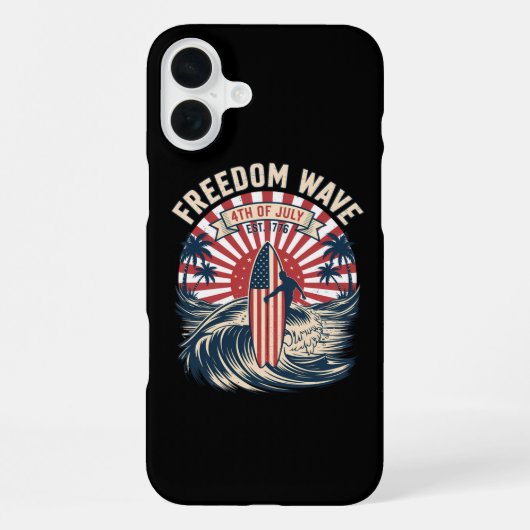 自由の波 独立記念日 iPhoneケース (裏面)