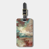 自由の流れる荷物のラベル ラゲッジタグ (正面縦)