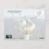 自由の炎とマンハッタンスカイラインの像 ポストカード (裏面)