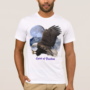 自由の白頭鷲の野性生物のTシャツの精神 Tシャツ