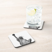 自由の白黒の像 コースター (右側)