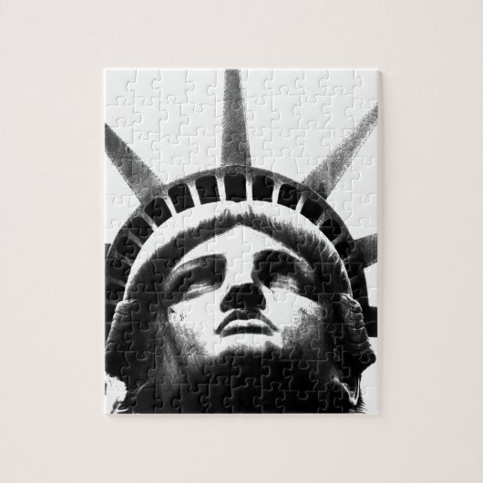 自由の白黒の像 ジグソーパズル (縦)