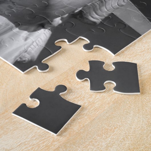 自由の白黒の像 ジグソーパズル (側面)