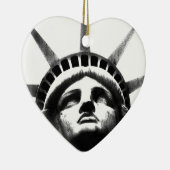 自由の白黒の像 セラミックオーナメント (右)
