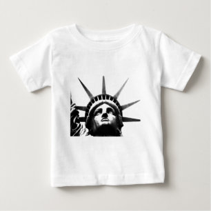 自由の白黒の像 ベビーTシャツ