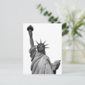 自由の白黒の像 ポストカード (スタンド正面)