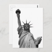 自由の白黒の像 ポストカード (正面/裏面)