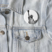 自由の白黒の像 缶バッジ (インサイチュ)