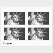 自由の白黒の像 長方形シール (シート)