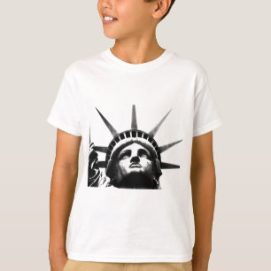 自由の白黒の像 Tシャツ