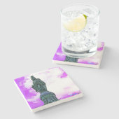 自由の石のコースターの彫像 ストーンコースター (横)