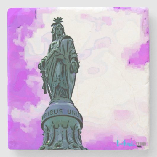 自由の石のコースターの彫像 ストーンコースター (正面)