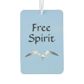 自由の精神の下で飛行中のカモメ カーエアーフレッシュナー (裏面)