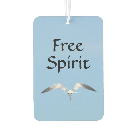 自由の精神の下で飛行中のカモメ カーエアーフレッシュナー (裏面)