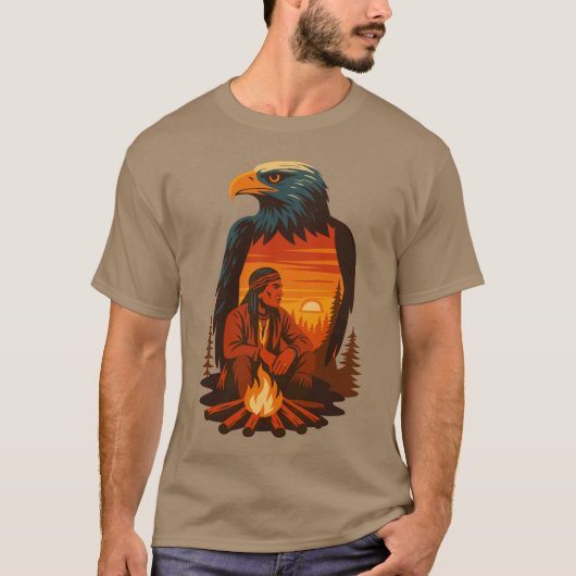 自由の精神: アメリカワシ Tシャツ (正面)