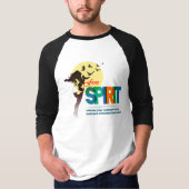 自由の精神 |メンズ3/4スリーブラグラン Tシャツ (正面)